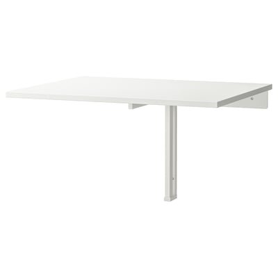 Wall-mounted drop-leaf table, white, 74x60 cm