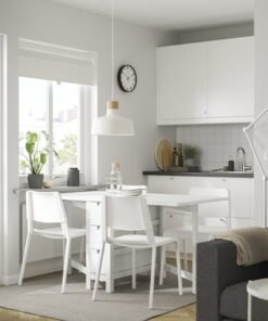 Alternative view of Table and 4 chairs, white/white, 26/89/152 cm