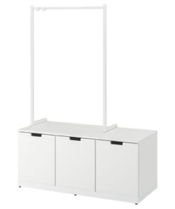 Chest of 3 drawers, white, 120x169 cm