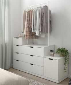 Alternative view of Chest of 8 drawers, white, 160x192 cm