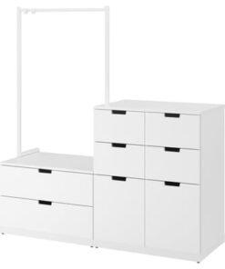 Chest of 8 drawers, white, 160x169 cm