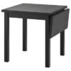 Drop-leaf table, black, 74/104x74 cm