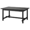 Extendable table, black, 152/223x95 cm