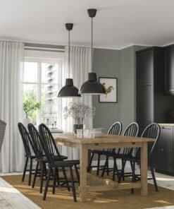 Alternative view of Table and 6 chairs, antique stain/black, 210/289 cm