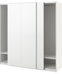 Wardrobe, white/white, 200x66x201 cm