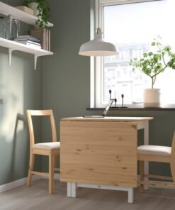 Alternative view of Table and 2 chairs, light brown stained white stained/Katorp light brown stained, 67/124 cm