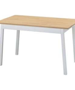 Table, light brown stained/white stained, 125x75 cm