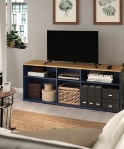 Alternative view of TV bench, black-blue, 156x38x60 cm