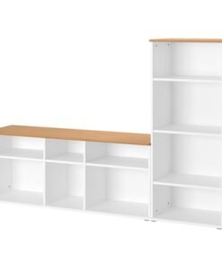 TV storage combination, white, 216x38x140 cm