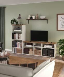 Alternative view of TV storage combination, white, 216x38x140 cm