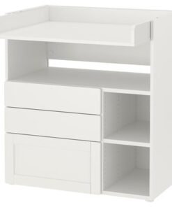 Changing table, white with frame/with 3 drawers, 90x79x100 cm