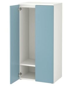 Wardrobe, white/blue, 60x42x123 cm