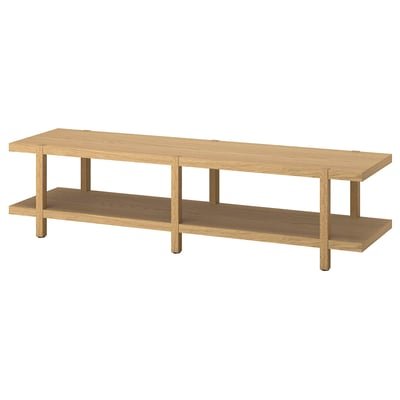 Shelving unit/bench, oak veneer, 180x41x44 cm