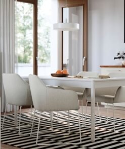 Alternative view of Table and 4 chairs, off-white/Gunnared beige white, 150x80 cm