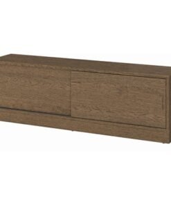 TV bench, brown stained oak veneer, 178x37x55 cm