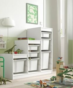 Alternative view of Storage combination with boxes, white/white, 99x44x94 cm