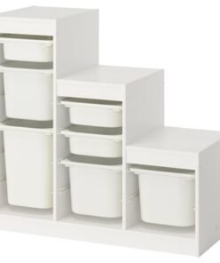 Storage combination with boxes, white/white, 99x44x94 cm