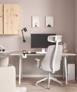 Alternative view of Desk and chair, beige/white light grey