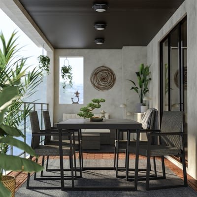 Table+4 chairs, outdoor, dark grey/dark grey, 161 cm - Image 2