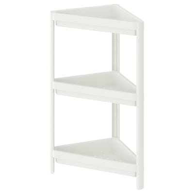 Corner shelf unit, white, 33x33x71 cm