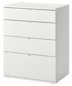 Chest of 4 drawers, white/anchor/unlock-function, 70x47x90 cm