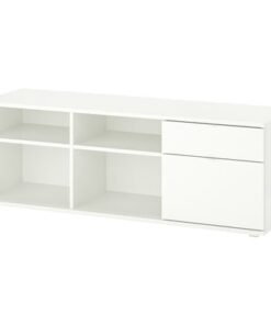 TV bench, white, 146x37x50 cm