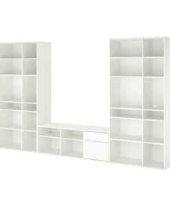 TV/storage combination, white, 337x37x200 cm