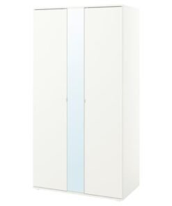 Wardrobe with 2 doors, white, 105x57x200 cm